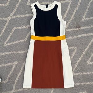 Colorblock Sleeveless Dress TORY BURCH - Black, White, Yellow, Brown.  New w/tag